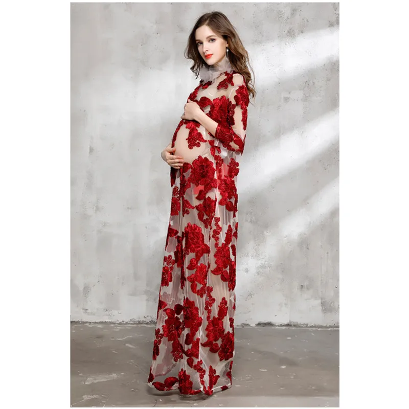 mesh maternity gown