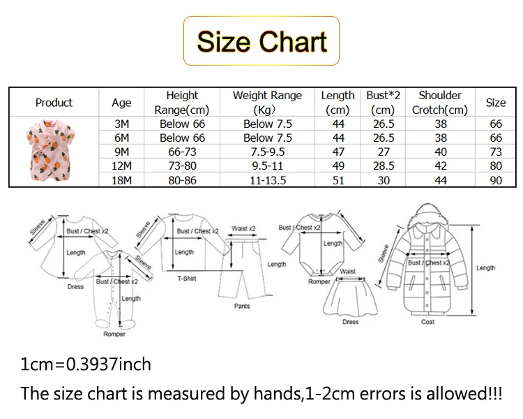 size chart kimono romper