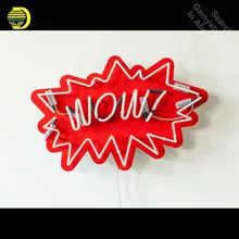 Неоновая вывеска для WOW Pop Art неоновый сигнал лампы ручной работы неоновая вывеска Персонализированная после войны бум потребителя с доской