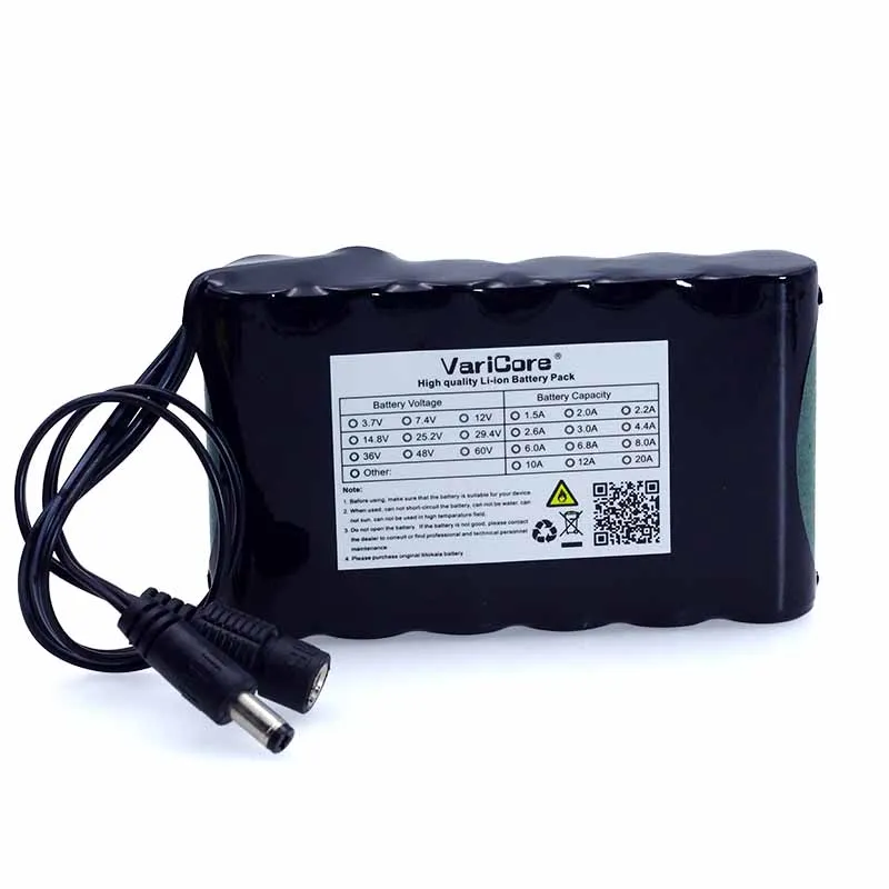  VariCore Portable Super 18650 Rechargeable Lithium Ion battery pack capacity DC 12 V 6800 Mah CCTV  - 32825498017