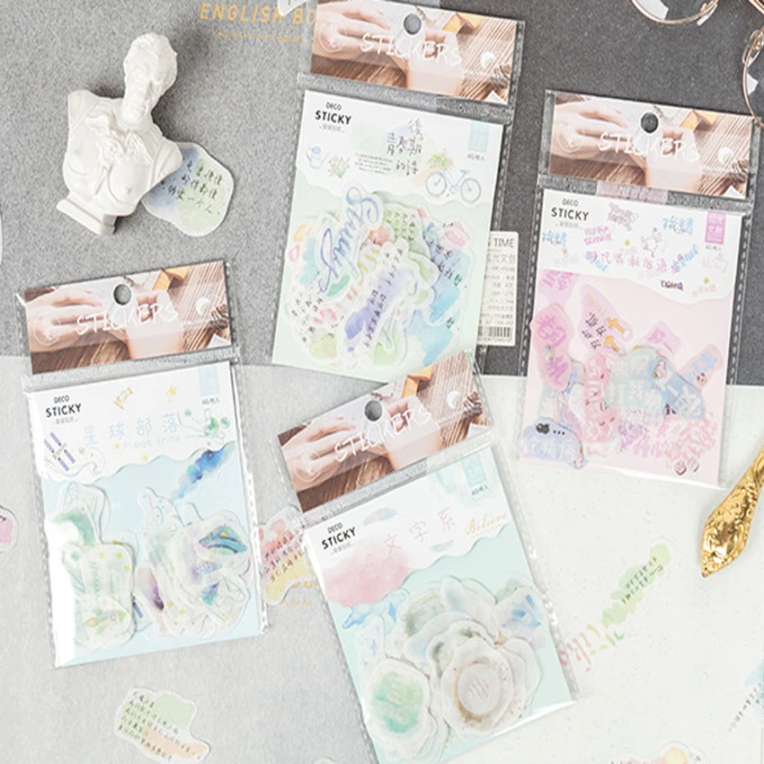 

40pcs/lot Text series Creative fresh Sticker Pack Paper Sticker Decoration Diy Ablum Diary Scrapbooking Label Stickers