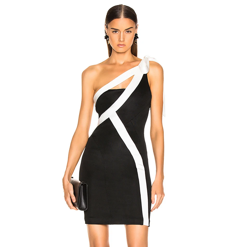 

2019 New Summer Black Bandage Dress Sleeveless Hollow-out Tight Mini Dress Sexy party Club Dresses
