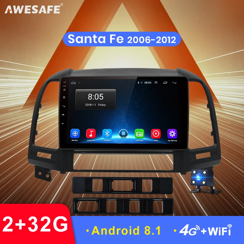 

AWESAFE for Hyundai Santa Fe 2006-2012 Car Radio Multimedia video player GPS No 2din 2 din Android 8.1 2G+32G