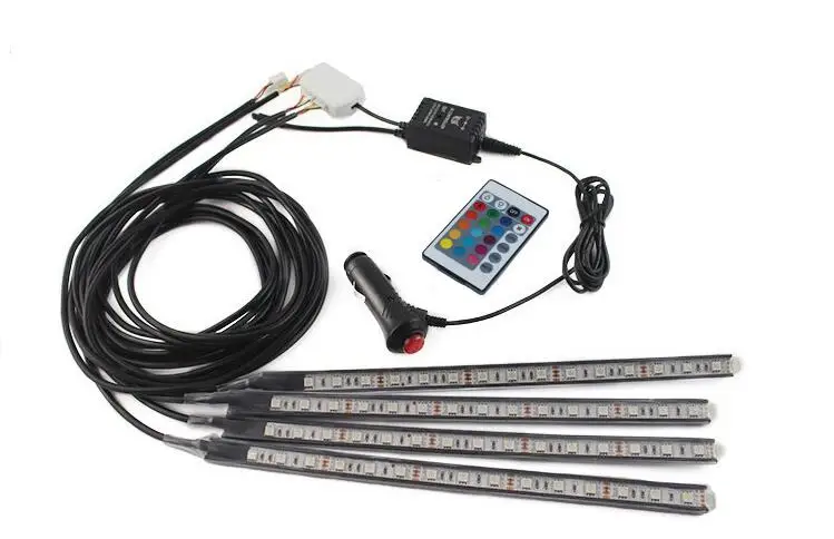

Car RGB LED Strip Light Music Control LED Strip lights 7 Colors Car Styling Atmosphere Lamps Car Interior Light With Remote