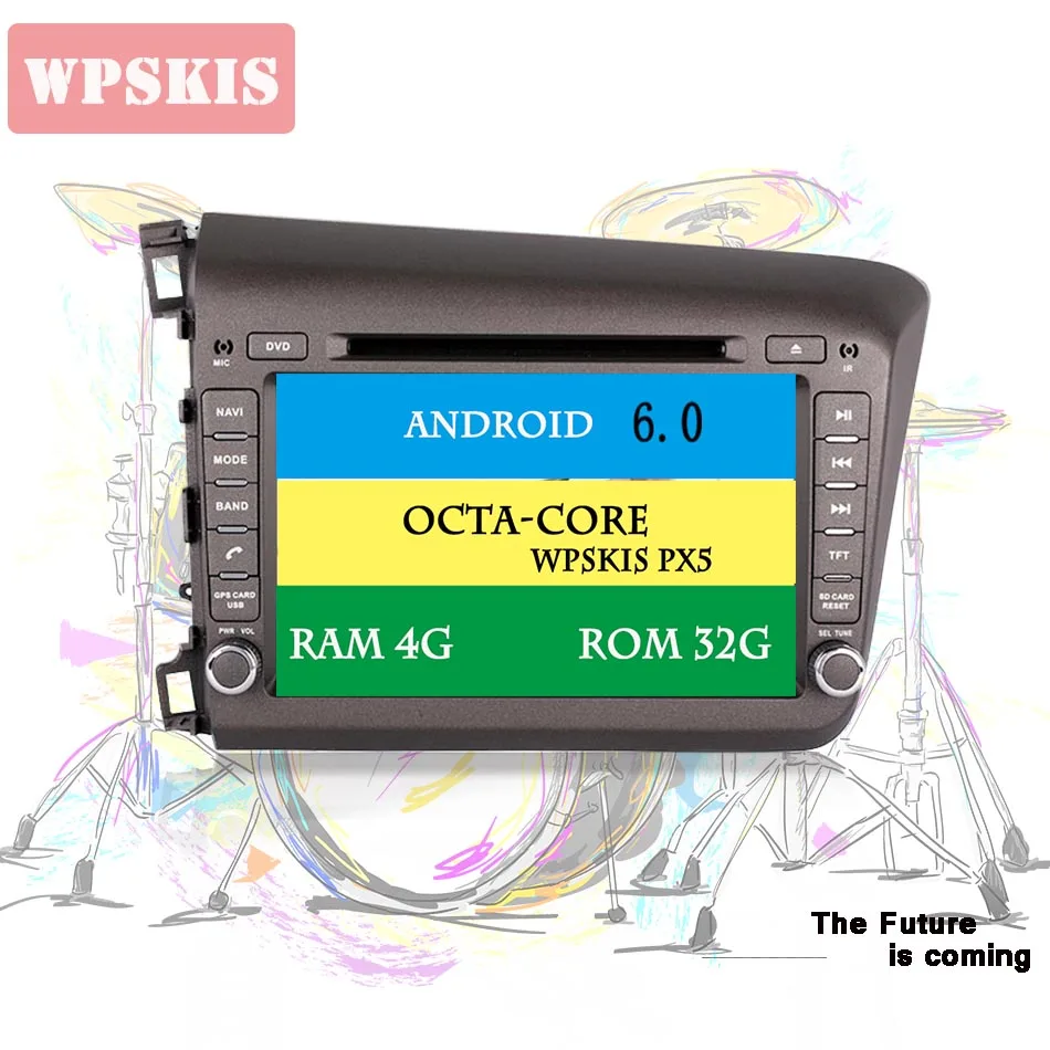 4G+ 64G Android 10,0 автомобильный DVD gps для Honda Civic VII 2011- автомобильный Головной блок с BT РАДИО Wifi рулевая колесная лента рекордер - Цвет: 6.0 octa core