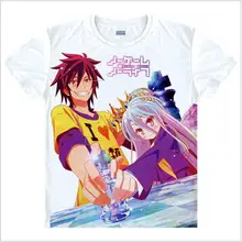 Новое поступление, футболка для косплея аниме, футболка без игры, без жизни, 3D принт, короткий рукав, подарок, футболка, NGNL Sora Shiro, футболка