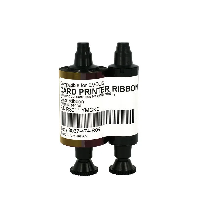 Evolis R3011 R3011C YMCKO Color Compatible Ribbon 200 prints roll Compatible for Evolis Pebble Dualys Securion