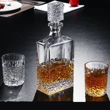 Креативный хрустальный стеклянный графин для виски и вина с 4-6 чашками кувшин для воды посуда для напитков Бессвинцовая барная посуда Бутылка водка набор для барменов