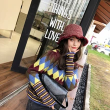 Зимние женские шляпы для рыбалки Harajuku женская шляпа в стиле ретро однотонные вельветовые вязаные зимние Рыбацкая шляпа Плавательная шапочка