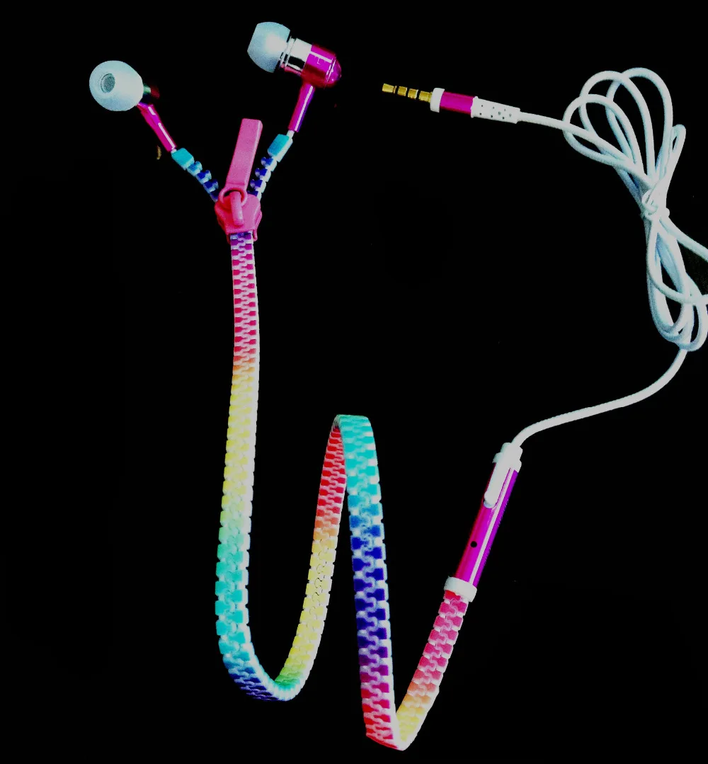 

2018 Wired 3.5mm Lover Couple Luminous Mobile In-Ear Zipper Headset Earphone for cell phones Promotion Wholesale