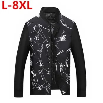 

2018 new 8XL 7XL 6XL 5XL plus size Fashion Stand Collar Male Parka Jacket Mens Solid Thick Jackets and Coats Man Winter Parkas