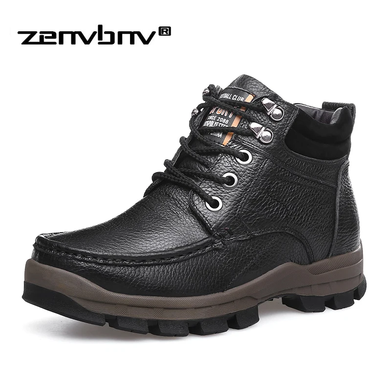 Winter Men Shoes Martin Ankle Boots With Fur Genuine Leather Warm Snow Boots Plus size 38-48 Casual Men Motorcycle Boots Botas Winter Men Shoes Martin Ankle Boots With Fur Genuine Leather Warm Snow Boots Plus size 38-48 Casual Men Motorcycle Boots Botas