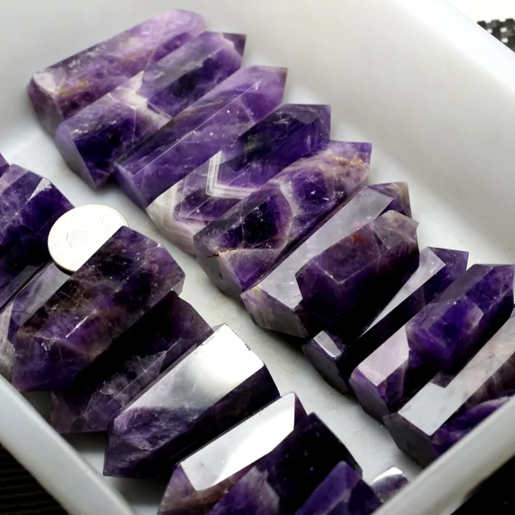 

1000g Natural amethyst 6 prism natural amethyst column single high 40~ 60mm random shipment