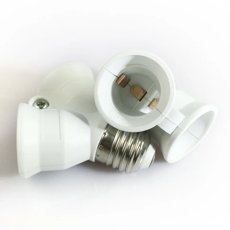 

1Pcs Fireproof Material E27 to 2 E27 lamp Holder Converter Socket Conversion light Bulb Base type 2E27 Y Shape Splitter Adapter