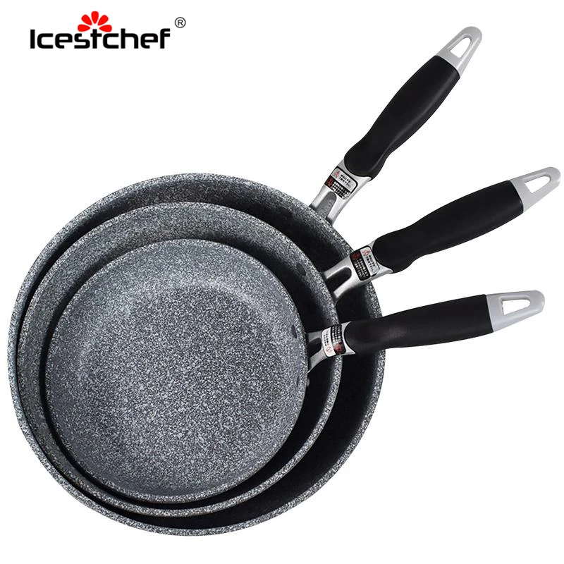 

ICESTCHEF Japanese Style Rice Stone Pan Non-stick Frying Pan With Anti-Scalding Handle Frying Pan Cooker Kitchen Tools