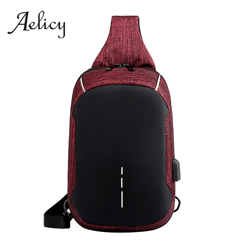 

Aelicy Male Shoulder Bags USB Charging Crossbody Bags Men Anti Theft Chest Bag School Summer Short Trip Messengers Bag 2019 New