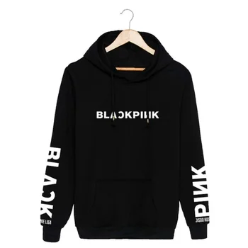 

Kpop Blackpink Fanmade Cotton Pullovers Hoodies Lovers Sports Tops Outwear (Black White Grey Pink Yellow Red )