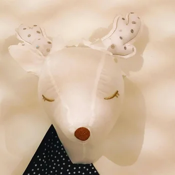 

Lovely Dear Head 3D Animals Wall Hanging mount Kids Room Decoration White Photo Props Nordic Style Children Bedroom Decor