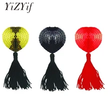 Супер предложение, чехол для сосков, сексуальные наклейки на соски с блестками, кисточки в форме сердца, привлекательные соски с кисточками, женское белье, бюстгальтер для груди