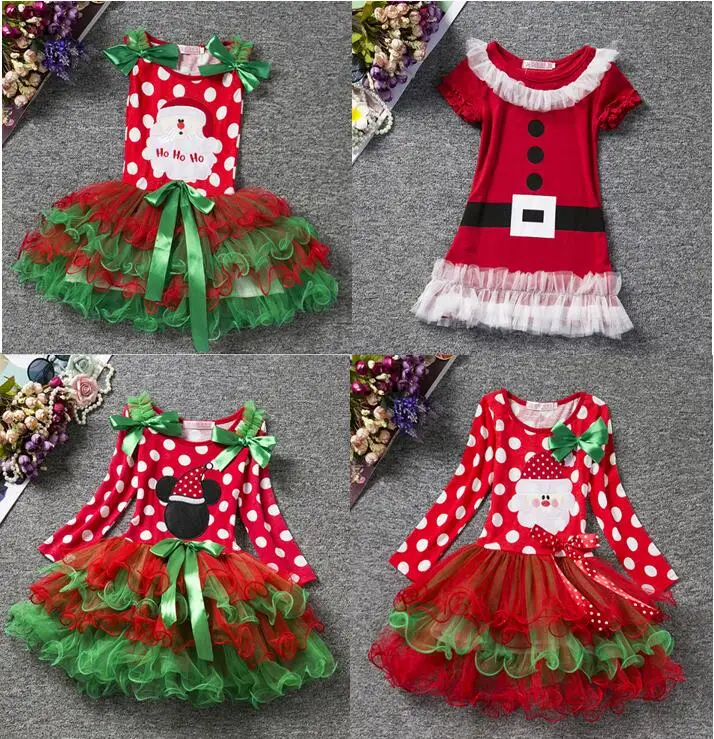 

Christmas Baby Girl Dress Red Festival Kids Tulle Costume For Girls Clothes Little Baby Tutu Dress Children's Clothing