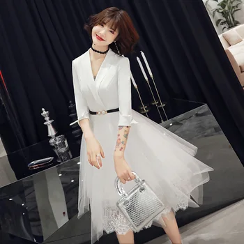 

White Party Evening Short Cheongsam Sexy Slim Dress Marriage Gown Chinese Style Wedding Qipao Lady Clothes Vestido XS-3XL