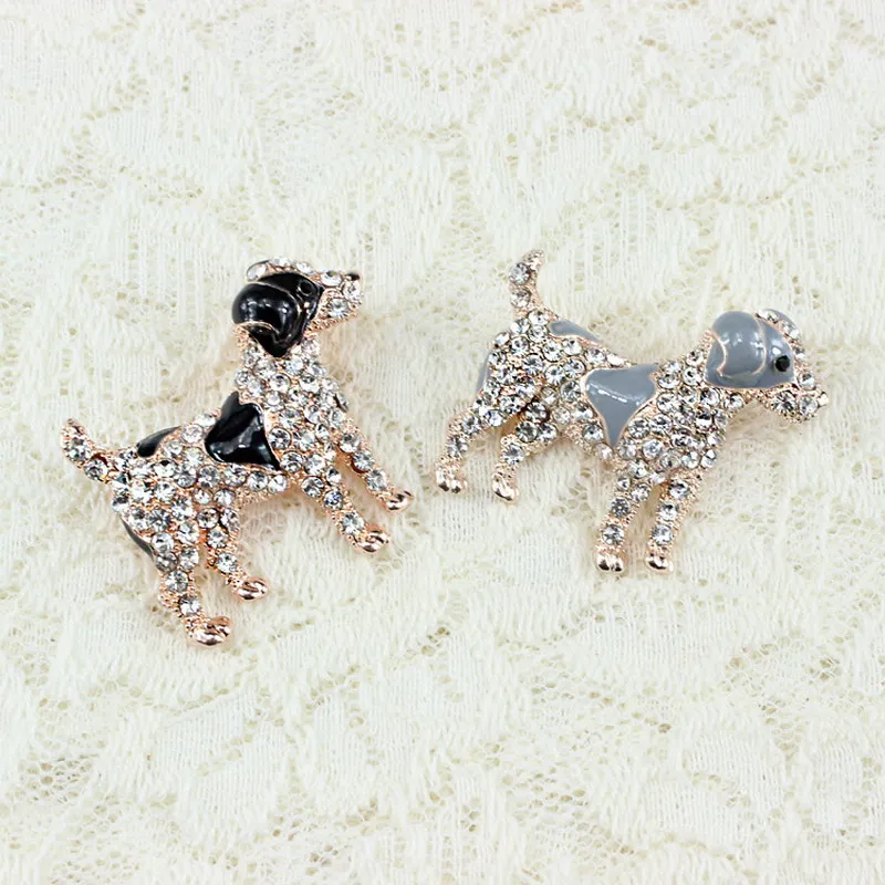 

Fashion Jewelry Charm Alloy Enamel Rhinestone Dog Brooches Clothes Scarf Decoration Jewelry Pin For Women Girls Gift