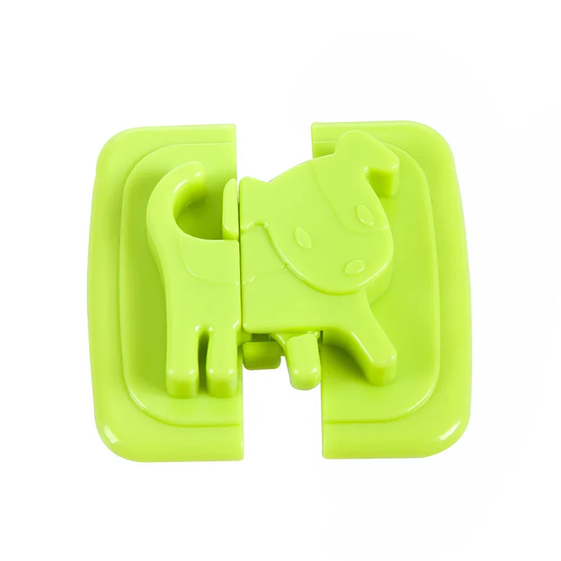 2 шт мультяшная собака форма замок для защиты от детей Шкаф Дверь Ящики Холодильник туалет ребенок безопасность пластиковый замок - Цвет: green