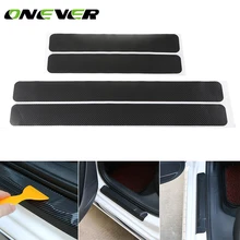 4 шт. Автомобильный Дверной порог наклейка пленка против царапин карбоновая накладка на педаль