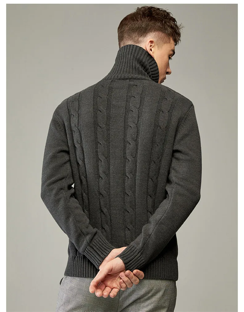 2019 Sweater Men Women Thick Cable-Knit Turtleneck Men Pullover Swaeters Autumn Winter High Quality Couples Sweater Male Female 07