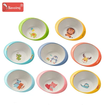 

Round Cartoon Printing Elephant Baby Bowl Bamboo Material Baby Feeding Tablewear Deep Dishes for Baby Carrier T0157