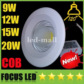 

COB 9W 12W 15W 20W LED Downlights 85-265V 120 Angle Warm/Cool/Natural White 4500K Fixture Recessed Ceiling Down Lights CE SAA UL