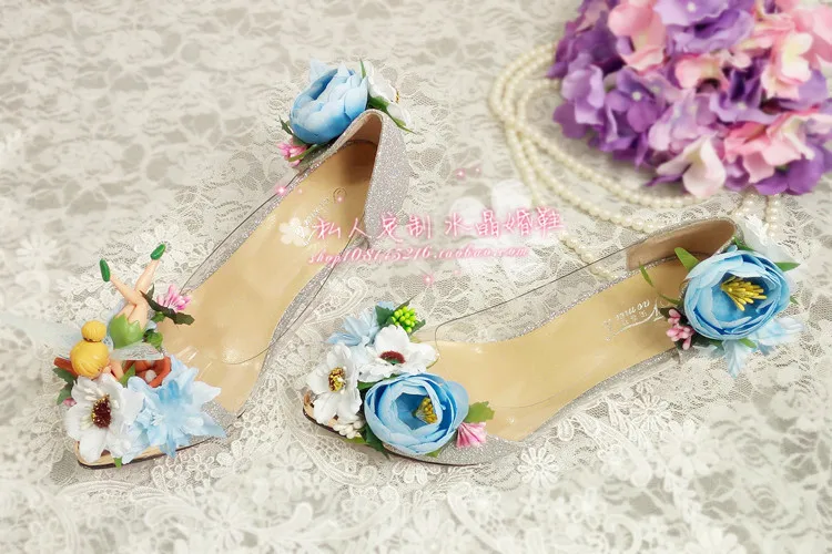 Свадебные туфли с розовым цветком женские туфли-лодочки на высоком каблуке, без застежки, с серебряными блестками, вечерние, для торжеств, для невесты, сандалии для подружки невесты, для выступлений