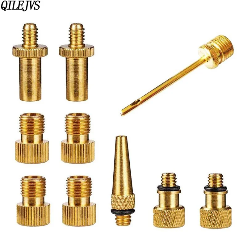 

10 Pcs/set Bicycle Valve Adapter for SV/AV/DV Bike Converter Set Conversion Inflator Inflatable Needle