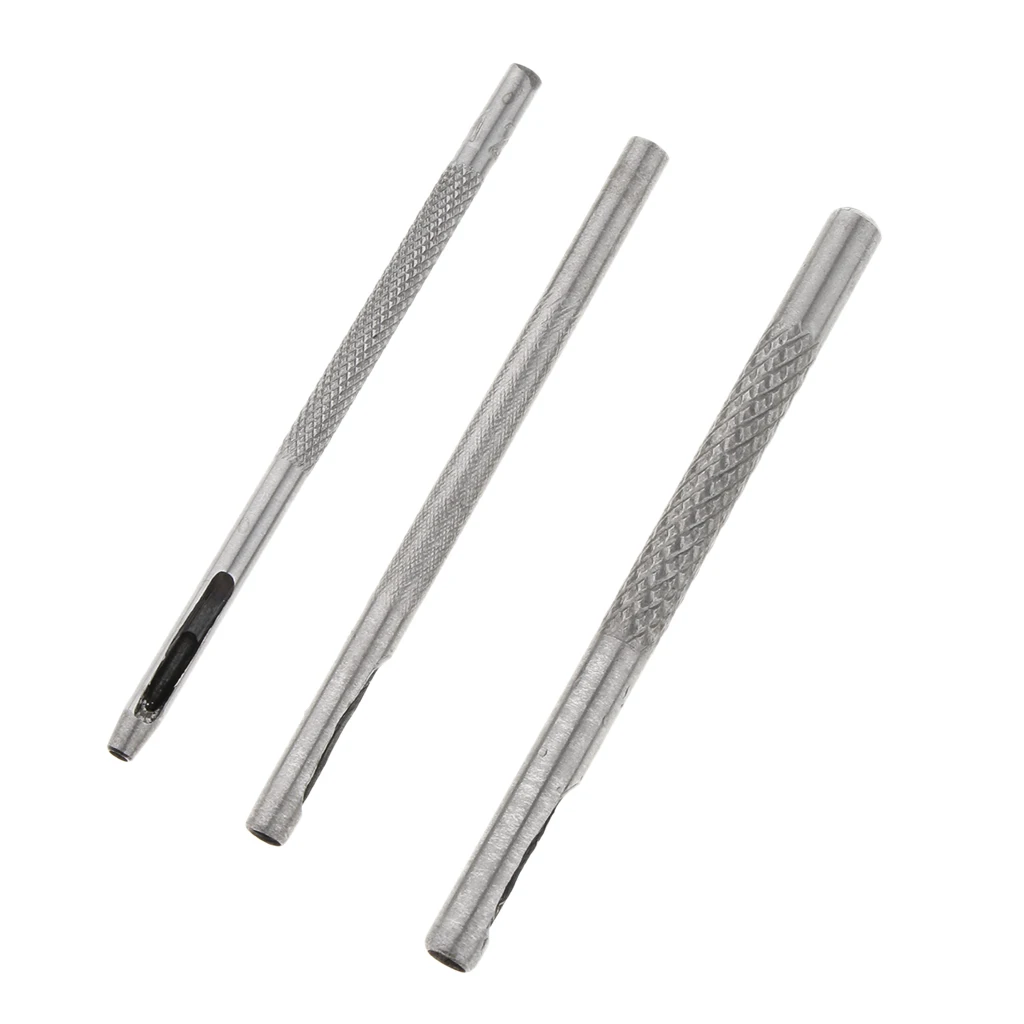3 Pieces Solid Brass Leather Belt Watch Band Gasket 2mm 3mm 4mm Hole Punch Cutter DIY Jewelry Tools