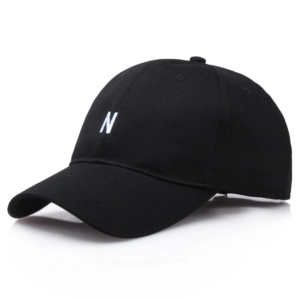 

Boutique Embroidered N letters Lovers' cap Pure color Baseball Cap Male and female same style Hip Hop snapback