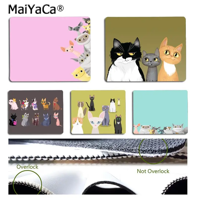 

MaiYaCa My Favorite Animal set of cat family Computer Gaming Mouse mats Rubber PC Computer Mousepad For PC Laptop Notebook