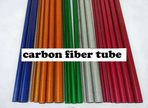 

2pcs 50cm 3K Full Carbon Fiber Round Tube 6 8 10 12 16 20 22 25 30 32mm Red Blue Green