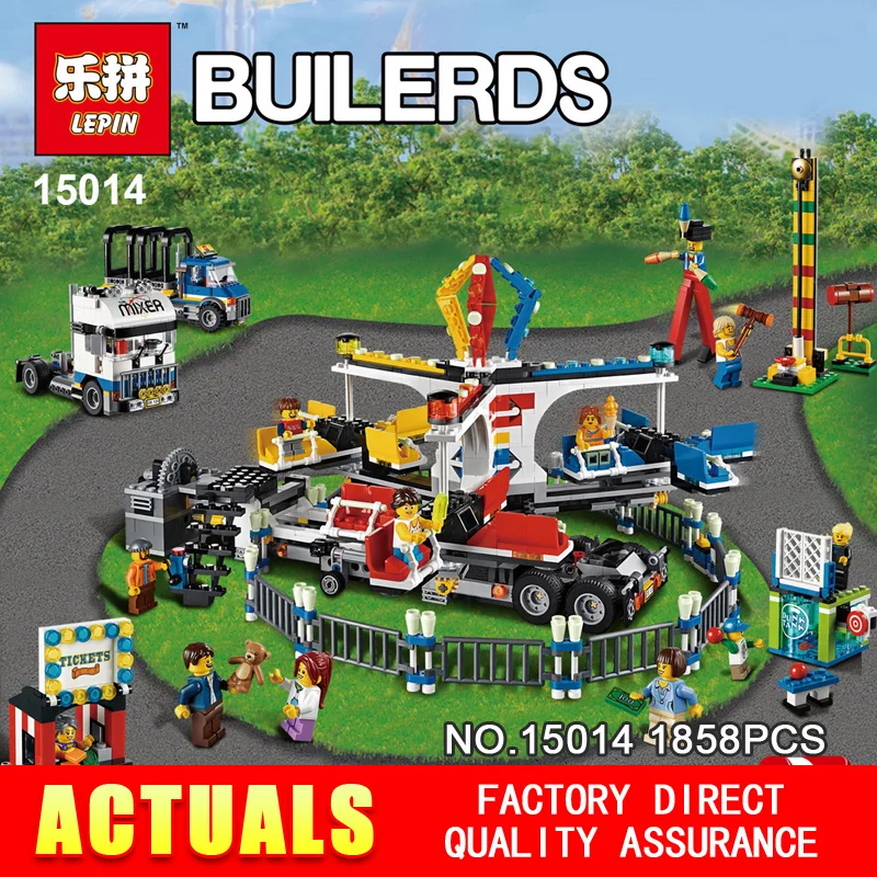 

New LEPIN 1858pcs Amusement park The carnival Model Building Blocks Set Compatible CREATOR legod 10244 Architecture toys gifts