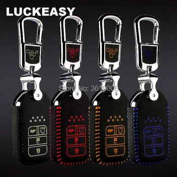 

LUCKEASY High Quality Leather Remote Key Case Cover Holder For Honda civic 10th accord 2016