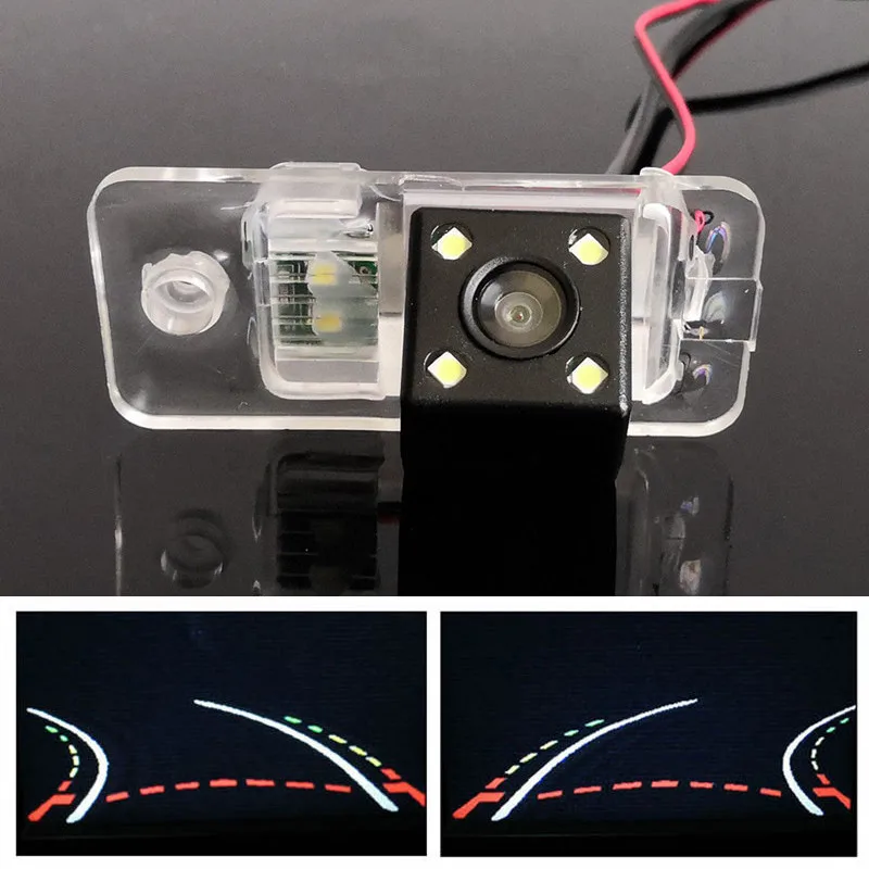 Интеллигентая(ый) Динамическая траектория движения заднего вида Камера для Audi A3 S3 8 P/A4 B5 S4 B6 B7 8E 8 H/A6 C6 S6 RS6/Q7 SQ7 4L/S5 A6L A8 - Название цвета: Dynamic Trajectory