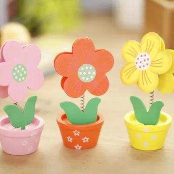 

Coloffice 1PC Colorful Flower Wooden Memo Photo Clips Paper Clip Notes Letter File For Student Office Stationery School Supplies