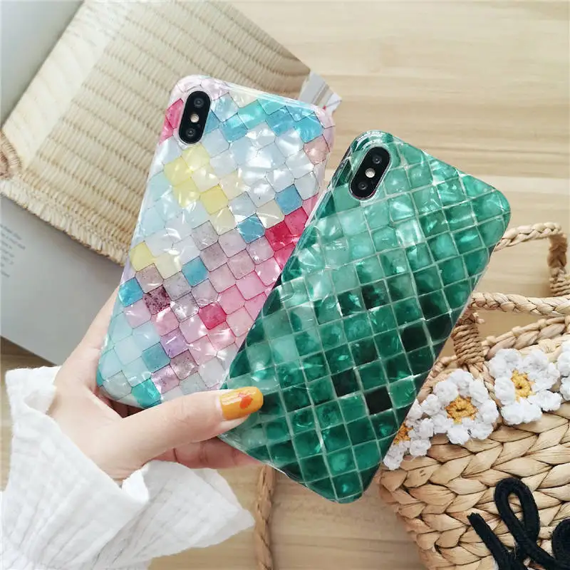 

Shell Pattern For Iphone 6 6s 7 8P X Xs Xr Max Mosaic Shell Pattern Shatter-Resistant Mobile Phone Case
