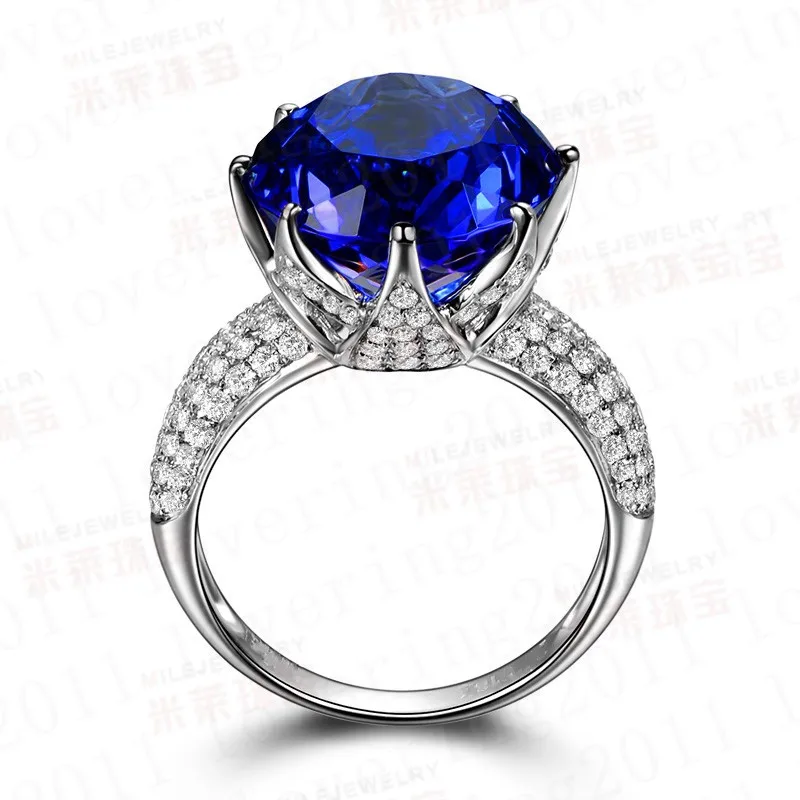 

choucong Round cut 8ct stone 5A Zircon stone 925 sterling Silver Engagement Wedding Band Ring For Women Sz 5-10