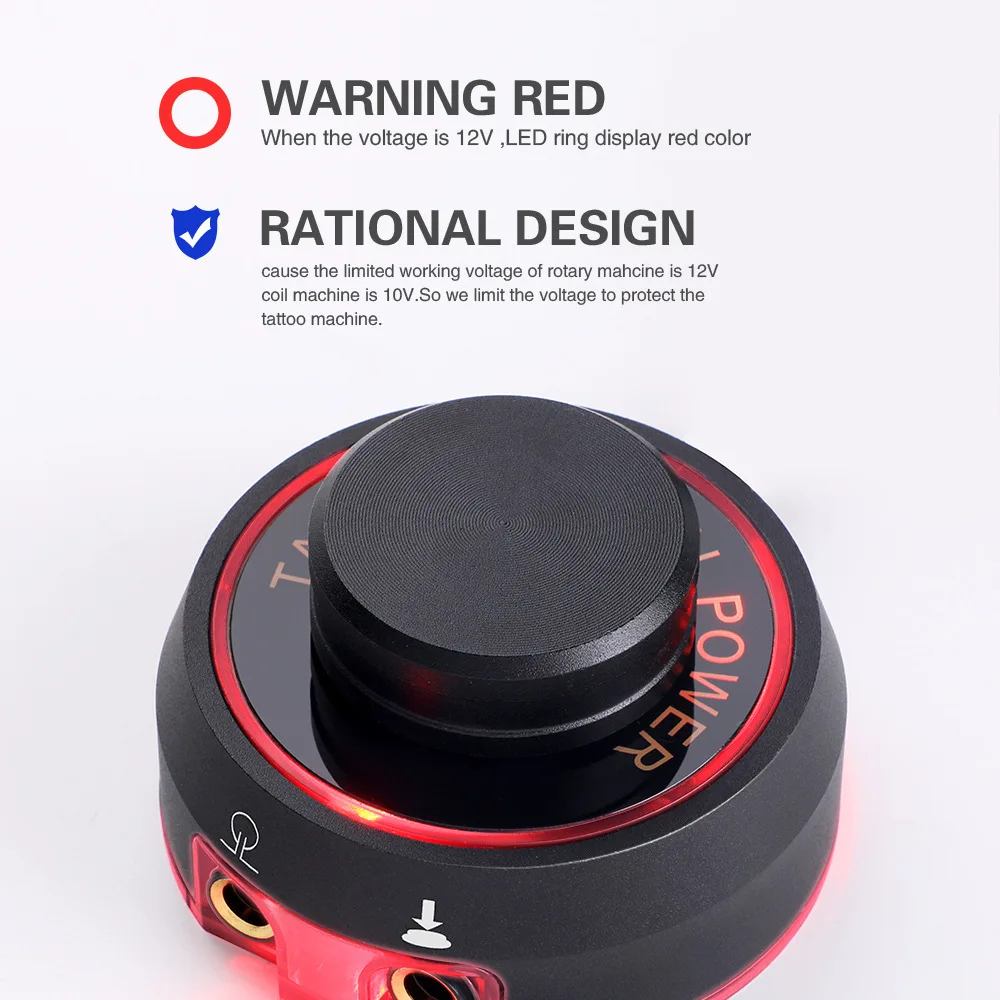 

Newest Aurora Tattoo Power Supply Black Professional Tattoo Power Supply With Power Adaptor For Tattoo Machine