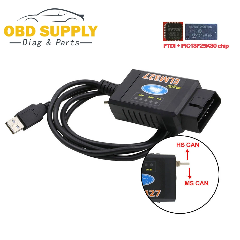 Kingbolen ELM327 Bluetooth OBDII автомобиля диагностический инструмент USB FTDI/PIC18F25K80 чип кодов