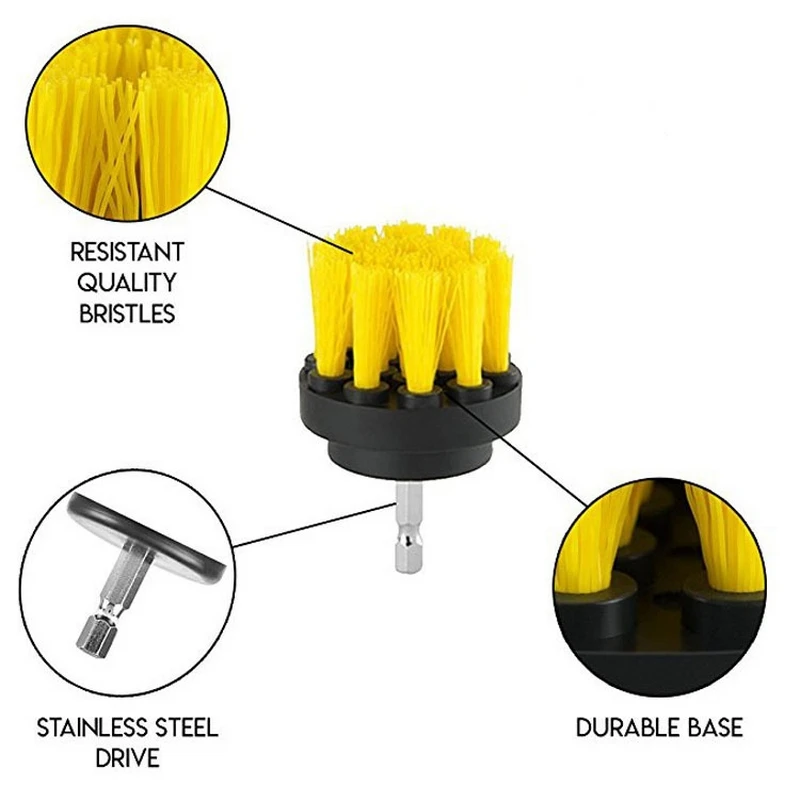 3pcs set Power Scrubber Drill Brush Kit for Toilet Cordless Scrub Clean Brush Cleaning Bath Plinth Tubs Baseboards Scourer