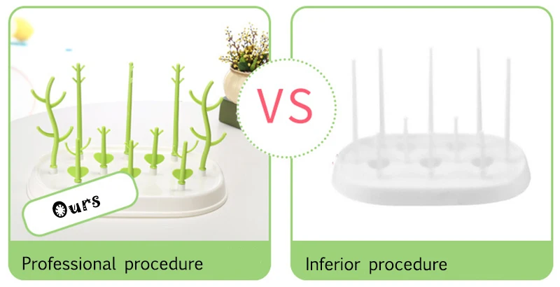 Сушилка для детских бутылочек, подставка для кормления, чашки для хранения, милые деревья, форма, держатель для успокоительная соска, полка, десять подножек, легкая чистка, T0390