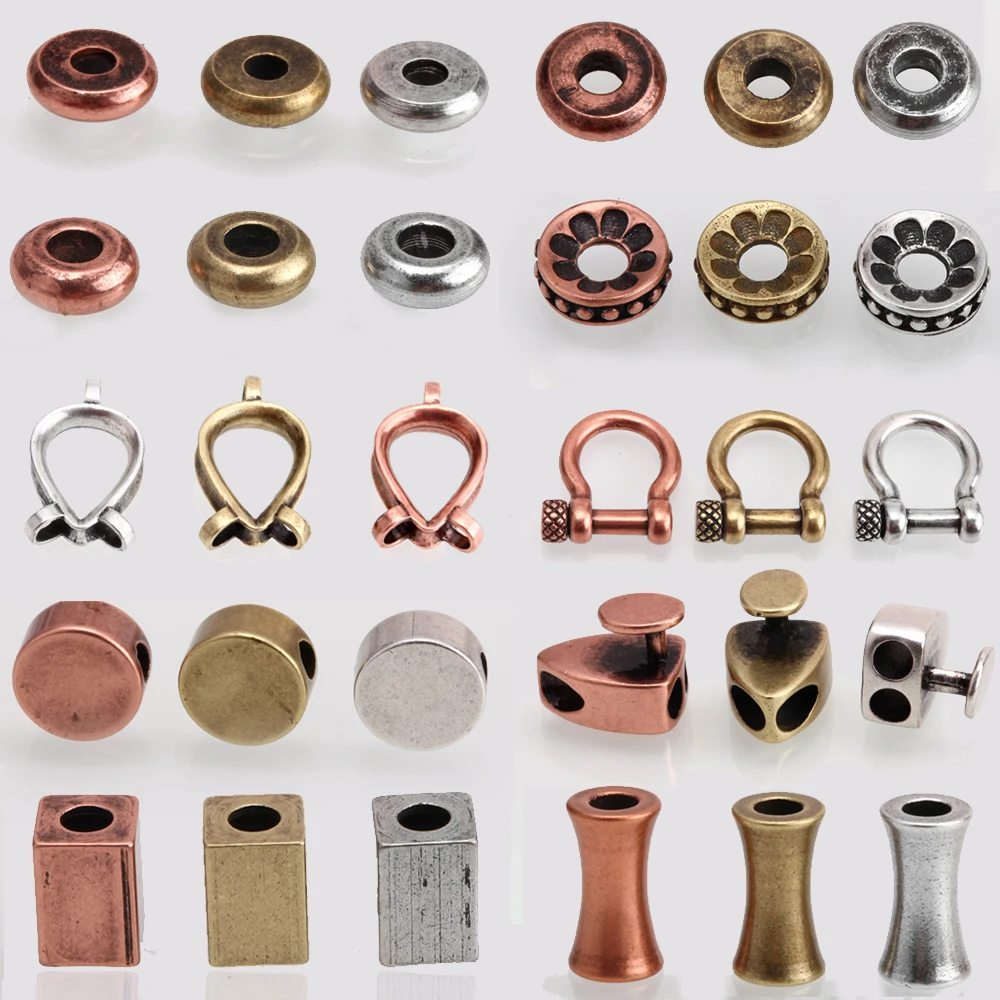 

Spacer Beads Antique Beads for Stainless Steel Geometric Round Pillar Beads Findings 2 3 4 6mm Hole Diy Beads for Jewelry Making