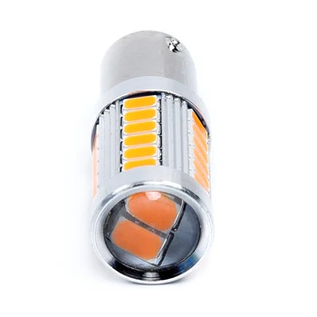 

4pcs Amber 1156PY BAU15S PY21W LED 33SMD Car Tail Turn Brake Reverse Signal Bulb Low power consumption and high brightness