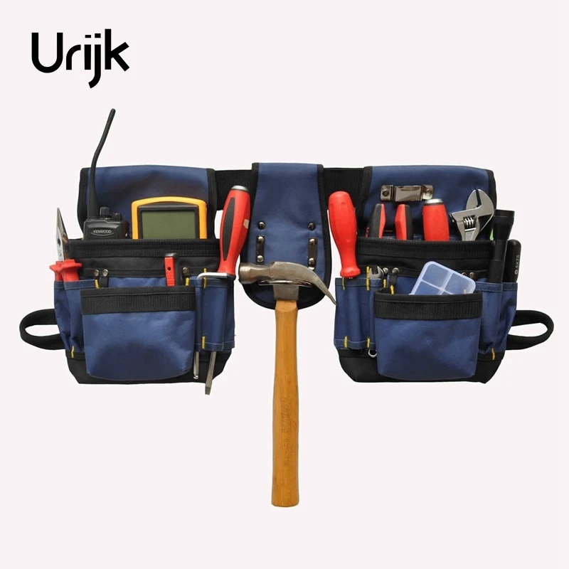 

Urijk Oxford Outdoor Work Tool Bag Organizer Pouch Belt Men Hand Tools Waist Bag Hanging Bag Electrician Work Multi Pockets